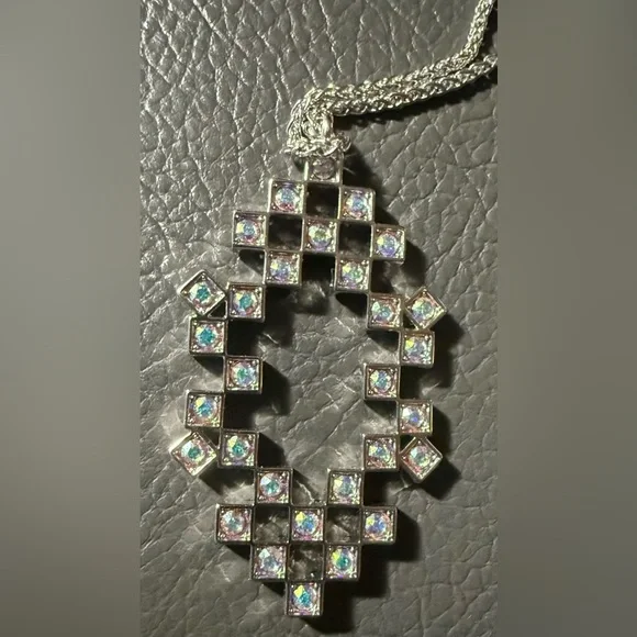 Touchstone Crystal From Swarovski Floating Cubes Pendant.Retired.NWT.